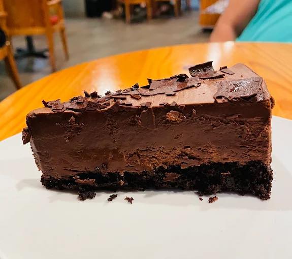 A slice of Belgian chocolate cake