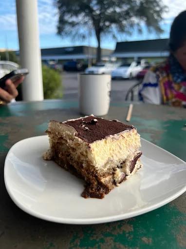 A slice of tiramisu on a plate